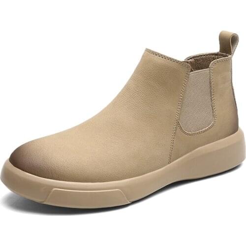 Boots Men Winter Shoes Mens Leather Shoe Ankle Cowboy Waterproof shose Man Motorcycle Casual Boot 2020 Mens Footwear