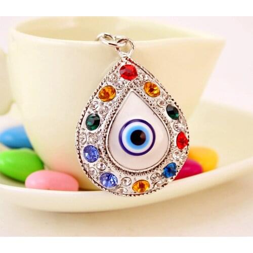 30pcs/Lot Fast Shipping YWbeyond eye Rhinestone Crystal Keychain Car Keyring Key Chains Kids Birthday Party Gifts