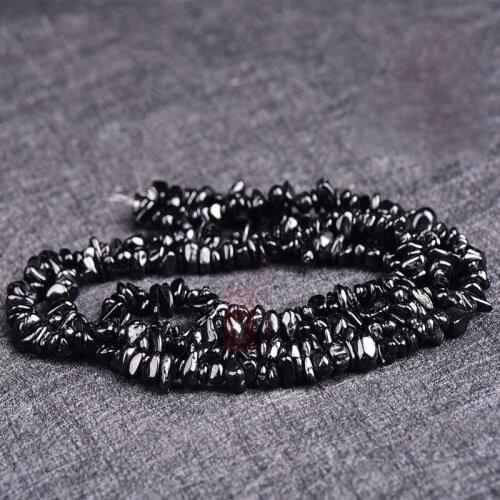 3-5x6-8mm Black Tourmaline Beads Natural Freeform Chips Stone Beads For Jewelry Making Beads Bracelets 32'' DIY Beads Trinket