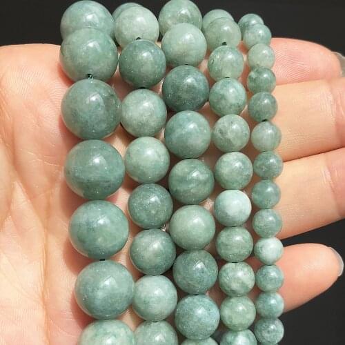 Natural Stone Burmese Jades Amazonite Color Beads Round Loose Spacer Beads For Jewelry Making Diy Bracelet Necklace 6/8/10/12mm
