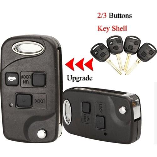 Kutery 10pcs/Lot Car Key Shell For Toyota Corolla Camry RAV4 2/3Buttons With TOY43/47/48 Uncut Blade Blank Key Case Cover