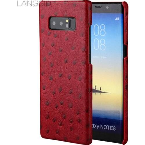 Genuine Leather phone case for Samsung note 10 A70 A50 A9 Ostrich texture Anti-fall protective case for Samsung S10 plus S9 S8