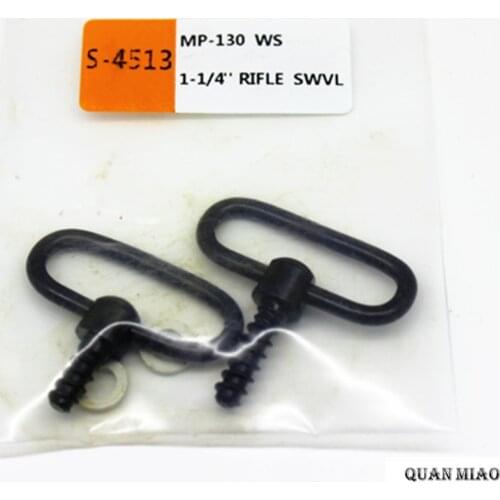 Black Rifle Gun Sling Mounting Set Steel 1.25" Swivels Guns Swivels Accessories - Screw Stud Base + Washers Kit Hunting
