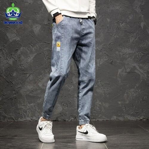 Jeywood Brand Mens Jeans Blue Black Grey Cargo Pants Loose Harlan Ankle Casual Hip Hop Stretch Joggers Trousers Vintage Clothing