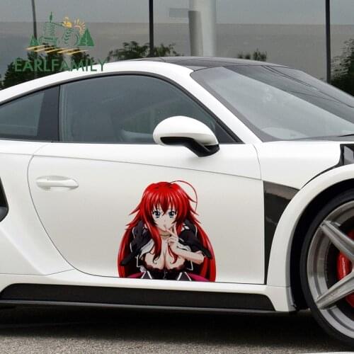 EARLFAMILY 43cm x 43cm Anime Car Stickers and Decals for High School DxD Car Door Protector Hood Sexy Waterproof Decor Car Wrap