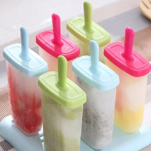 6 Cells Summer Ice Cream Mold Homemade Ice-lolly Popsicle Moulds Tray Kitchen DIY Accessories Ice Cream Maker Dessert Molds