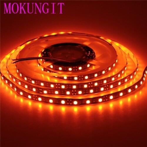 Fast 100M 20X 5M 5050 Orange SMD Flexible LED Strip 60LEDs/m 300LEDs Waterproof IP67 ribbon lamp 12VDC White PCB