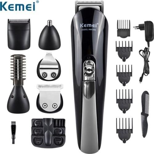 Kemei 6 In 1 Grooming Kit Hair Clipper Rechargeable Electric Hair Trimmer with Limit Comb Personal Trimmer Beard Care Tools 45D