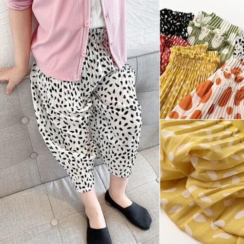 Summer childrens chiffon girls casual polka dot mosquito cropped pants summer cool pants harem pants trousers P4269