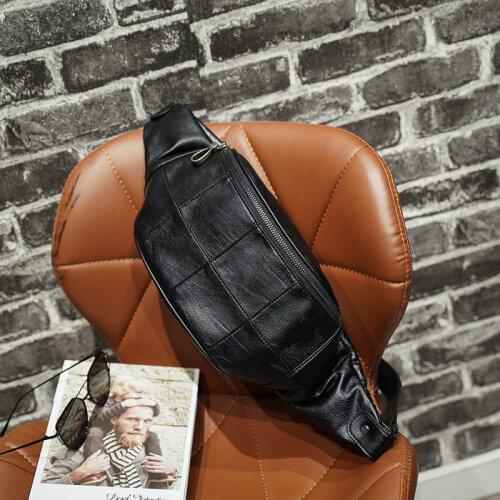 Lattice Mens Waist Bag Belt Waist Packs Fashion Leather Crossbody Chest Bag For Men Luxury Phone Pack Waist Belt Bag Hip pack