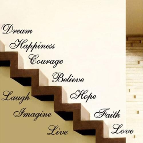 STAIR RISER STICKERS TEN INSPIRATION WORDS WALL QUOTES VINYL DECALS HOME DECOR Wholesale Wall Stickers