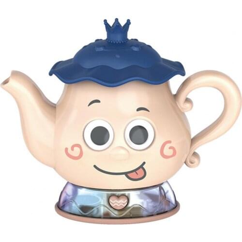 Novelty Simulation Teapots Lighting Sound Effect Role-playing ABS Pretend Play Tea Set Toy for Kids