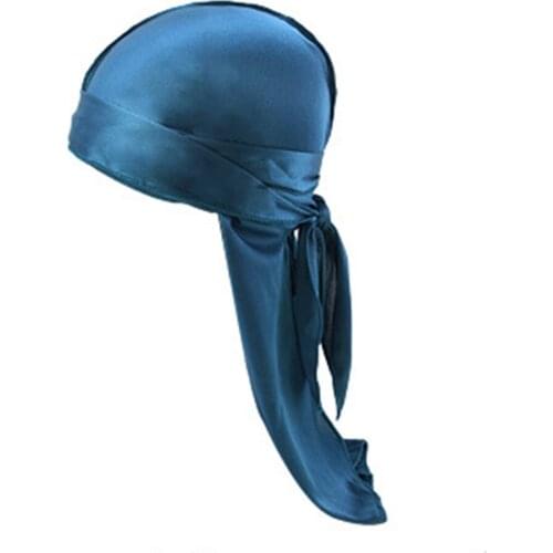 New Design Silky Durag Long Tail Bandanas Pirate Hat Headwear Hair Accessories