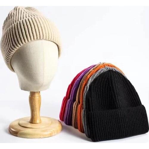 VISROVER 7 Colorway Unisex Solid Color Acrylic Woman Winter Hat Unisex Soft Autumn Bonnet Best Match Woman Warm Skullies Gift