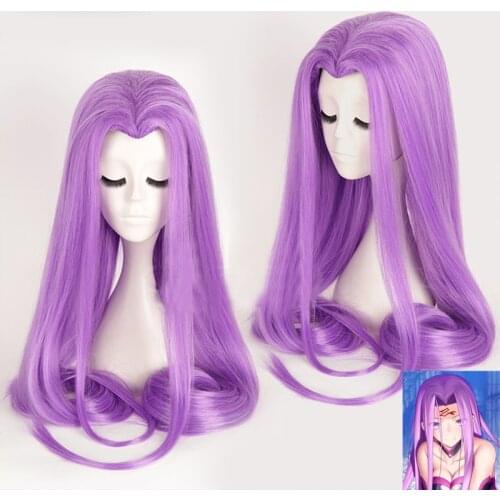 Fate stay night Rider Servant Medusa Cosplay Wigs Long Beauty 120cm Synthetic Hair +Wig Cap