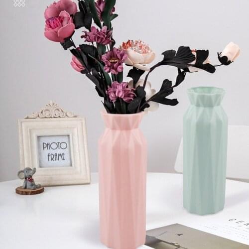 Plastic Flower Vase Decoration Home White Vase Imitation Ceramic Flower Pot Flower Basket Nordic Decoration Vases for Flowers