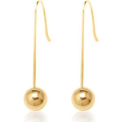 2021 Fashion Gold Plated Geometric Spherical Round Circle Hook Earrings For Women Globular Long Drop Earrings