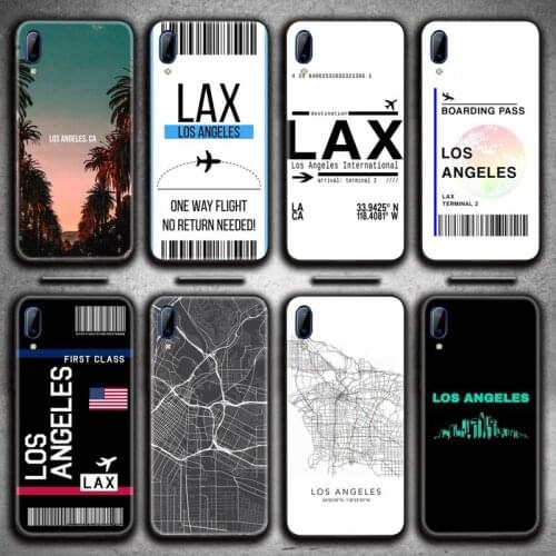 Travel Los Angeles California plane ticket Phone Case For Vivo Y91c Y17 Y51 Y67 Y55 Y7s Y81S Y19 V17 vivos5