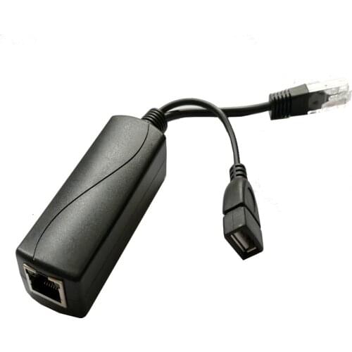 POE splitter with USB female interface 10/100Mbps 5V 2A output 802.3af/at compliant
