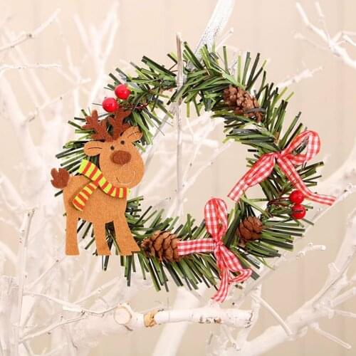 Christmas Wreath Christmas Pendant Unique Elk Style Xmas Tree Drop Ornaments Decorations For Home Kids Toys Festival Gift