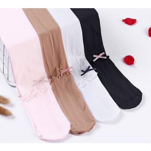 Cute Lovely Velvet Children Girl Kids Soft Bow Tights Pantyhose Opaque Dance Stockings Pants 2-11 Years