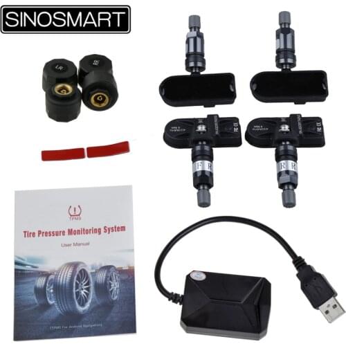 Auto Car TPMS Tire Pressure Monitoring System Works with Sinosmart Car Navi player