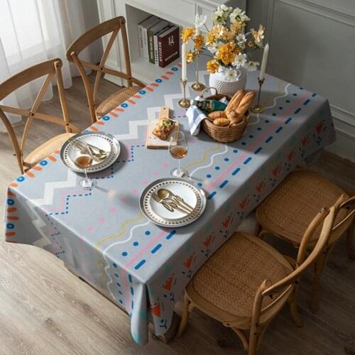 European Fashion Wave Linen Printing Household Tablecloth Rectangular Coffee Table TV Cabinet Cover Towel Decorative Tablecloth