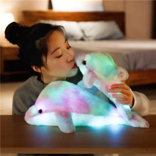 Glowing 30/45CM New Plush Glowing Colorful Whale Toys Furry Soft Stuffed Animals Dolls Home Decor For Children Birthday Gifts