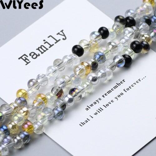 WLYeeS 4*6mm Austrian Earrings pendant ball crystal bead AB Color Round glass Loose Spacer Beads for Jewelry Necklace Making DIY