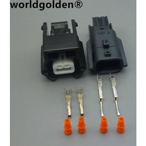 Worldgolden 5/30/100sets 0.6mm 2 pin auto waterproof connector