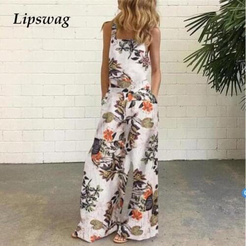 Spring Dots Print Buttoned Jumpsuit Summer Off Shoulder Sleeveless Strappy Bodysuit Romper Women Spring Wide Leg Loose Overalls