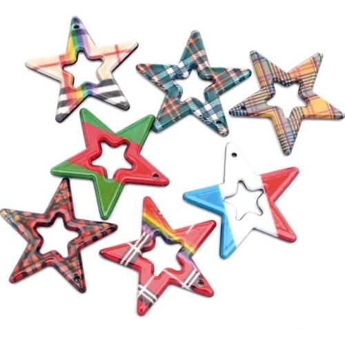 20pcs Mixed Hollow Star Acrylic Decoration Crafts Flatback Cabochon Embellishments For Scrapbooking Beads Diy Accessories