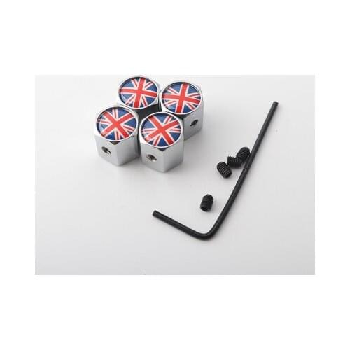 200pcs National UK England Flags Car Wheel Tire Valve Cap Cover Emblem Metal The United Kingdom Car Tire Valve Caps Car-styling