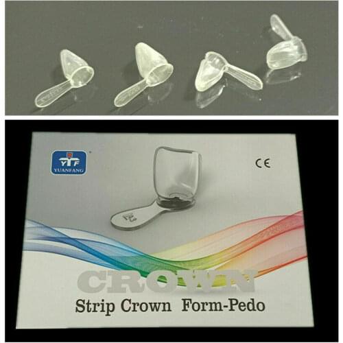 24Pcs Dental Kids Anterior Crowns Pediatric Deciduous Transparent Crown Front Teeth Composite Resin Clear