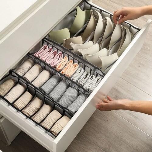 3PCS/set Drawer Organizer Underwear Bra Storage Box Drawer Closet Organizers Divider Boxes For Underwear Scarves Socks Bra