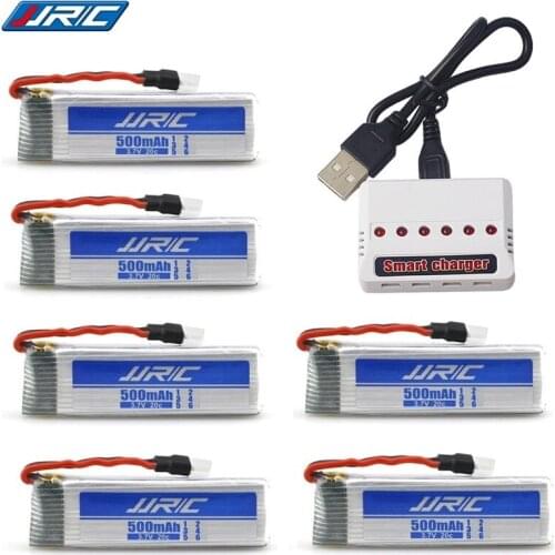 7pcs/set 3.7v 500mAh 20c for JJPC H37 E50 E50S T37 ELFIE Drone RC Dron Helicopter Lipo Battery and 5-in-1 Charger Spares Part