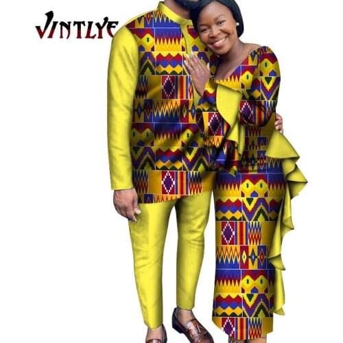 The new best-selling African womens dress Bazin Riche mens jacket suit lovers' dress printed jacket wyq514