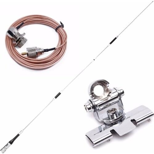Diamond SG-7900 Dual Band UHF/VHF 144/430MHz Stainless Steel 150W 5.0/7.6dBi Antenna With Clip Mount Cable for Car Mobile Radio