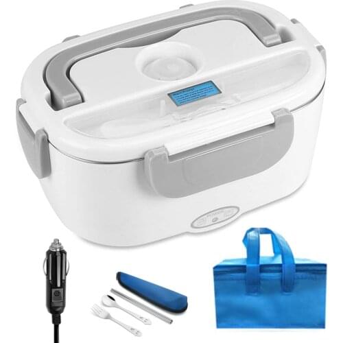 Car 12V 24V Electric Heating Lunch Box Stainless Steel Food Heater Driver Picnic Food Warmer Container Portable Heated Bento Box