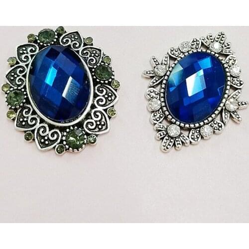 10 PCS Metal Alloy Antique Silver Plated Crystal Rhinestone Flowers DIY Accessories For Jewelry Making