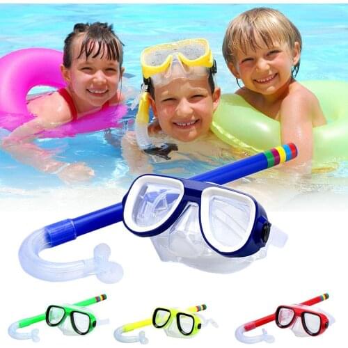 Snorkeling Children Diving Goggles + Suction Tube Set Non-Toxic Environmental Diving Set for Children Diving