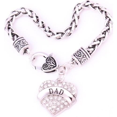Drop Shipping Hot Selling rhodium plated studded with sparkling crystal BRONCOS charm bracelet