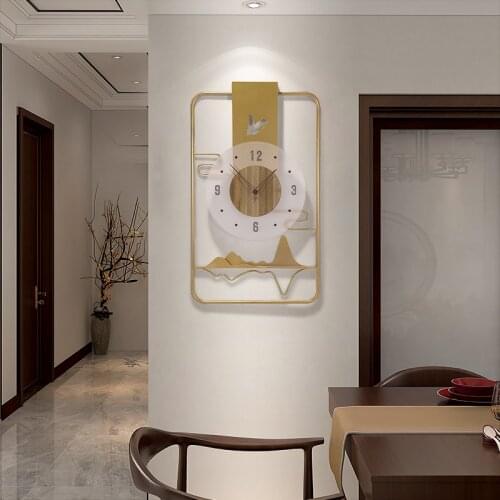 Modern Luxury 3D Landscape Bird Wrought Iron Wall Clocks Home Livingroom Wall Sticker Crafts Office Porch Wall Mural Decoration