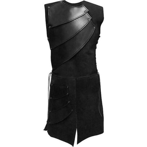 Halloween Costumes for Adult Men Medieval Cosplay Sleeveless Side Strap Samurai Armor Renaissance Noble Carnival Clothing