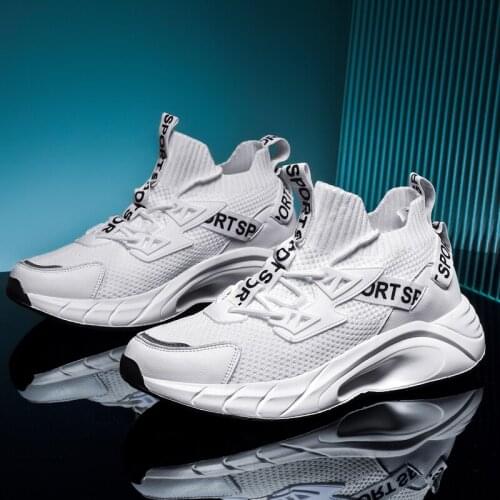 New Men Running Shoes Breathable Lightweight Sneakers Fashion No-slip Comfortable Big Size White Jogging Shoes Zapatillas Hombre