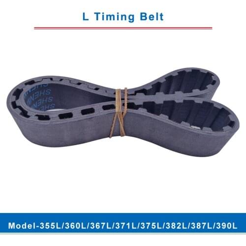 L timing belt trapezoid teeth model-355L/360L/367L/371L/375L/382L/387L/390L transmission belt width 20/25mm for L timing pulley