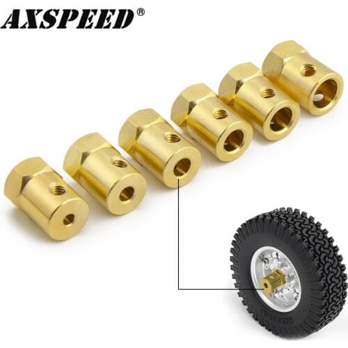 AXSPEED 4PCS Brass Combiner Wheel Hub Hex Adapter with Screws Wrench 3/4/5/6/7/8/mm for RC Boat RC Car Spare Parts
