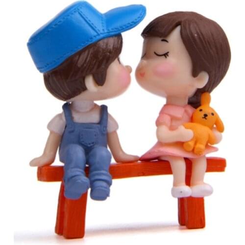 Lovers Mini Ornaments Miniatura Garden Home Decoration Miniature Pvc Craft Micro Decor DIY