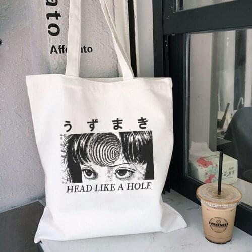 Japanese Letter new punk casual fashion Vintage Harajuku Ulzzang canvas ins large capacity female cartoon printing shoulder bags