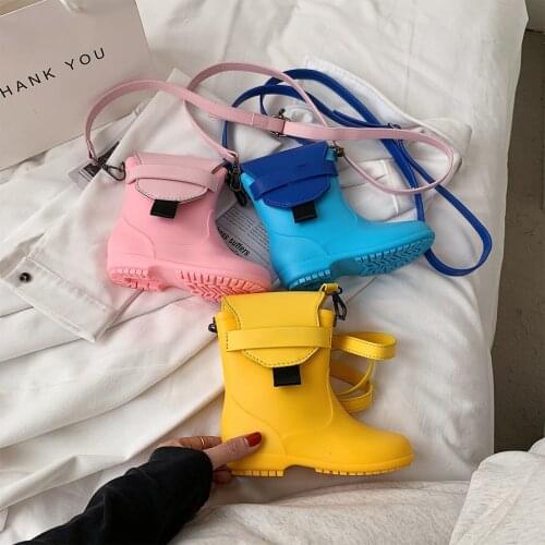 2021 New Children’s Korean Cross-body Bag Boys and Girls Cartoon Rain Boots Shaped Mini Messenger Bag